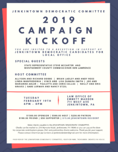 Jenkintown Democratic Committee 2019 Campaign Kickoff